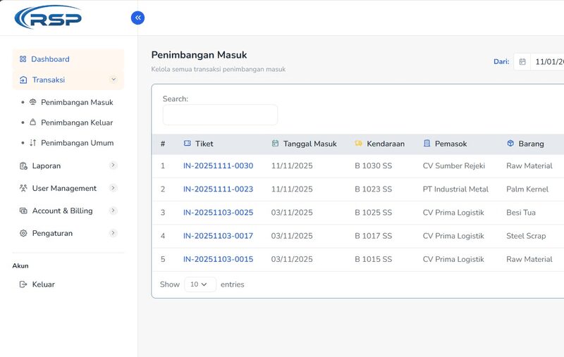 Aplikasi Web Jembatan Timbang