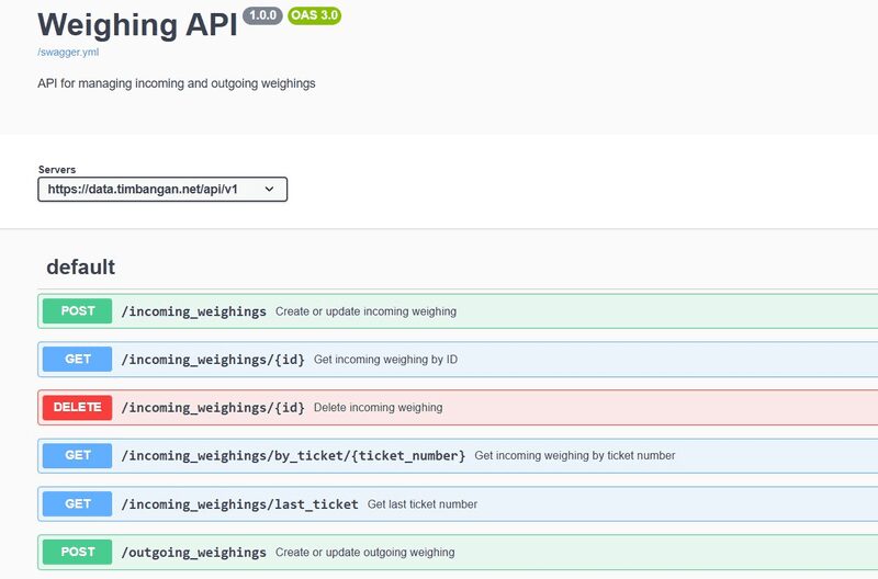 Platform API untuk Timbangan